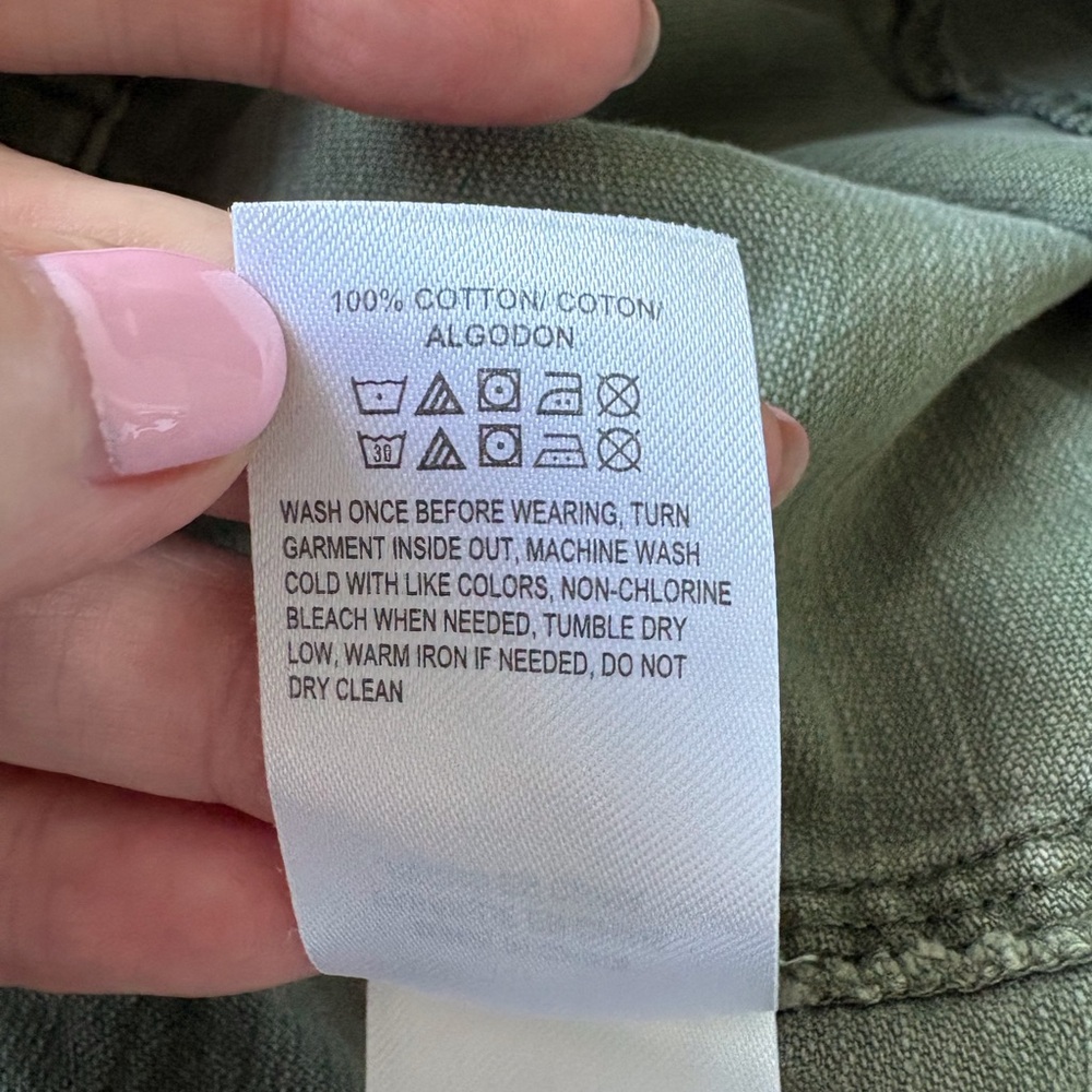 Lucky Brand Olive Green Size 32 Cargo Short Cotton Raw Hem Pocket Grunge Utility - Picture 13 of 16
